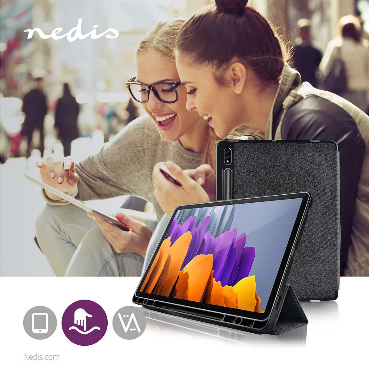 Tablet Folio Case | Galaxy Tab S7 | Auto-wake function | Black / Grey | Polycarbonate / TPU