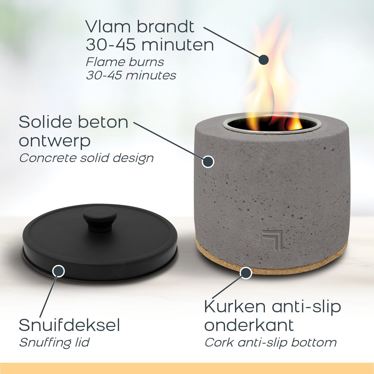 Tabletop Fire Pit - Mini Fireplace - Ø10cm