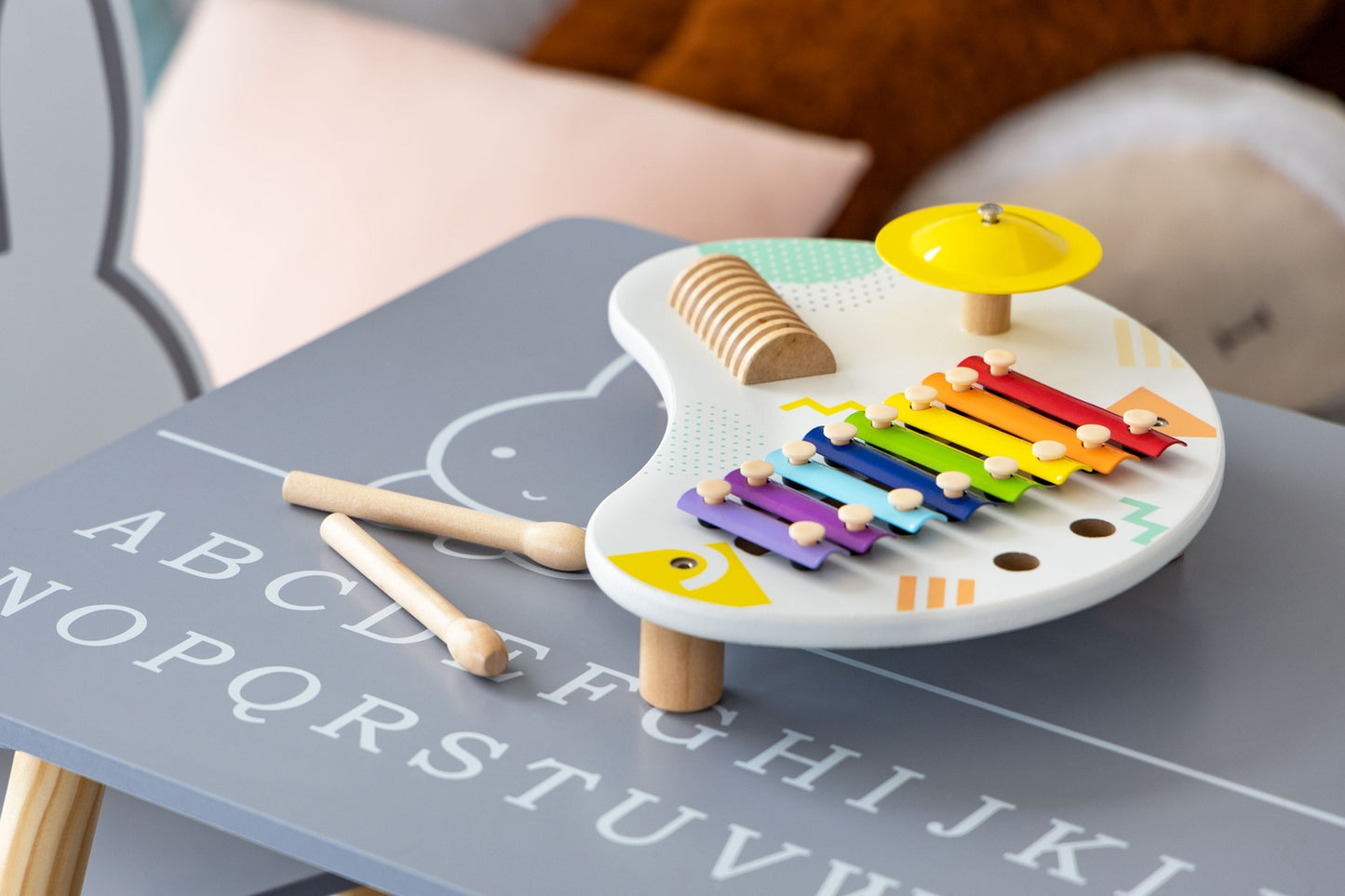 Table with instruments, musical table, cymbals +18m ECOTOYS