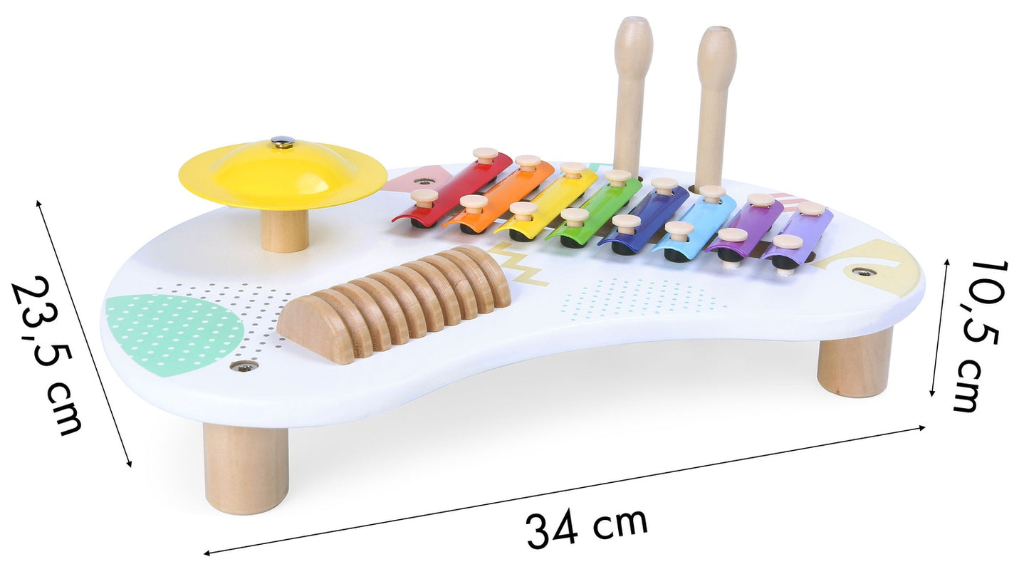 Table with instruments, musical table, cymbals +18m ECOTOYS
