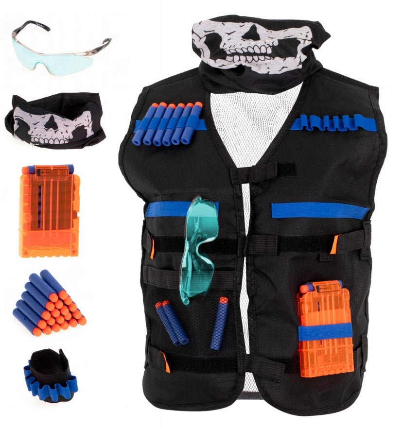 Tactical accessory waistcoat for NERF+ launcher accessories