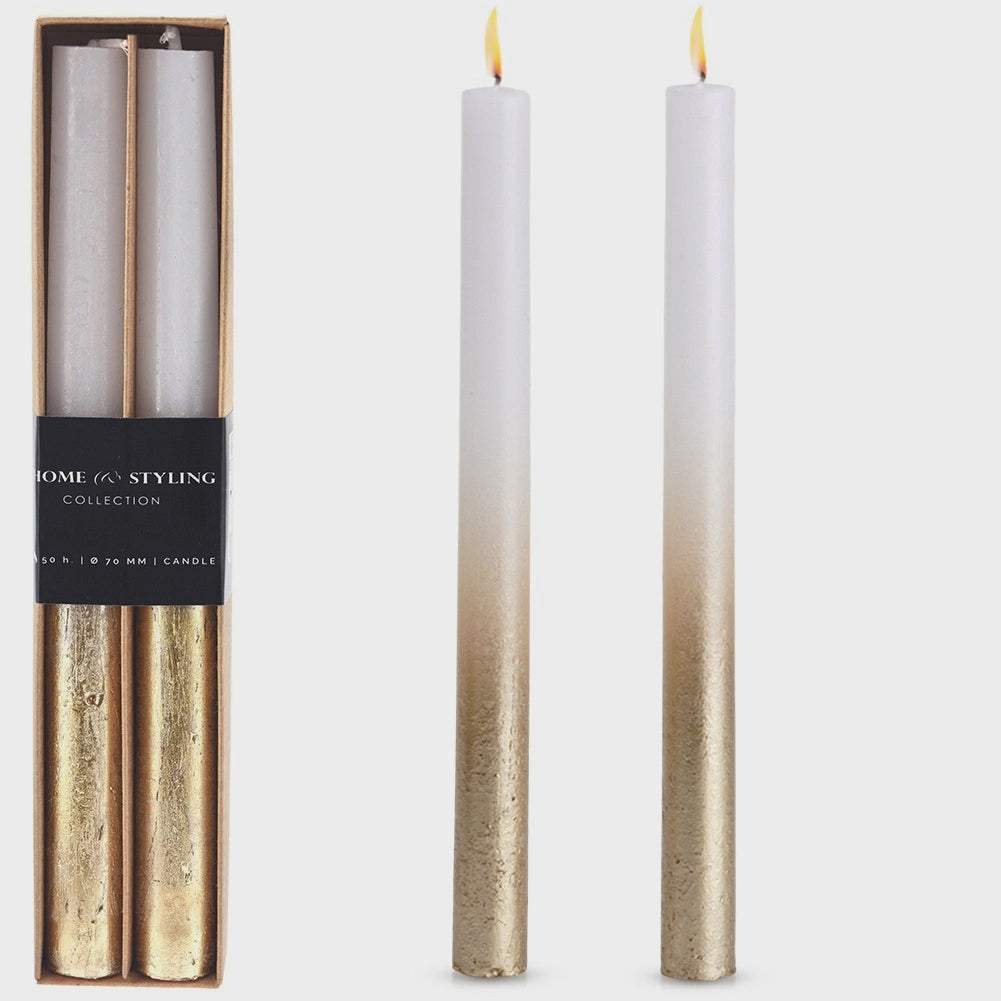 Taper Candles 25cm, 2-Pack, Paraffin Wax, Long Burn