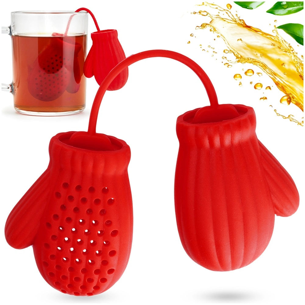 Tea Infuser Silicone Red Glove Shape – Easy Clean, Gift Idea