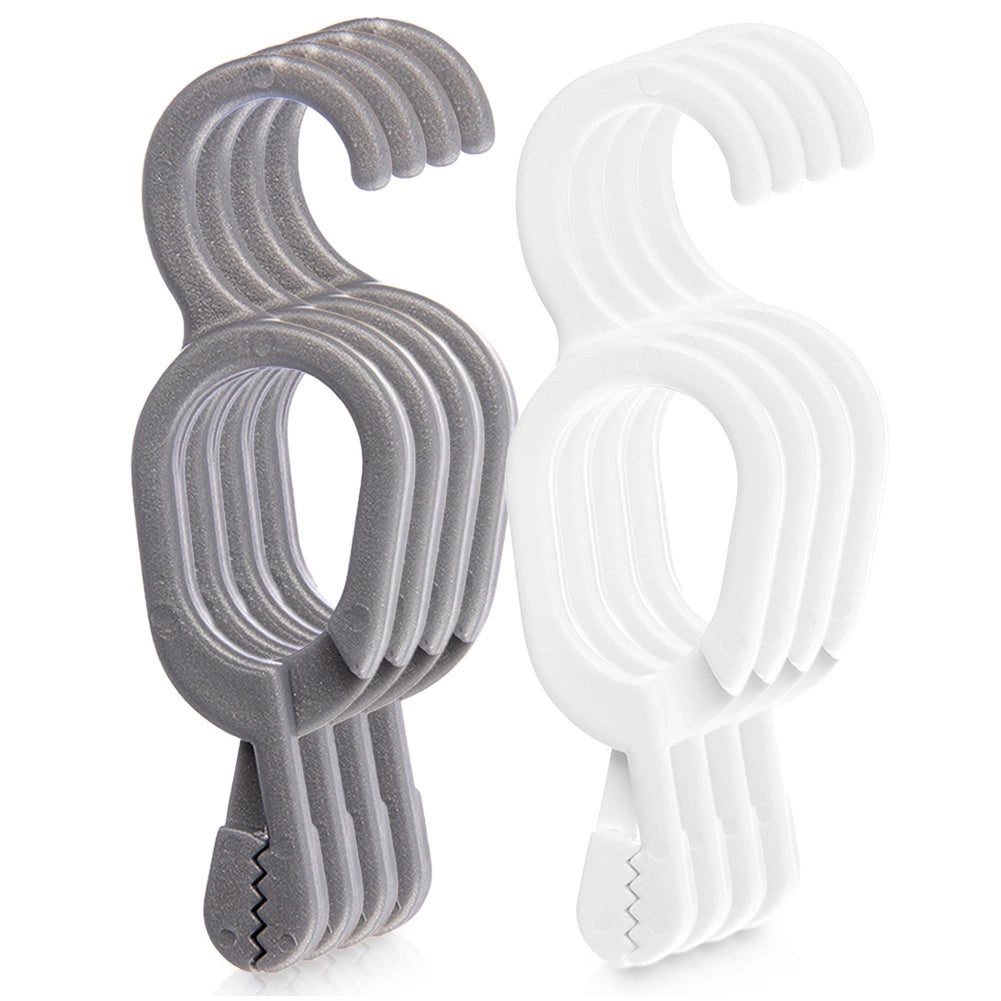 Tea Towel Clips with Hooks, Set of 8, Gray & White