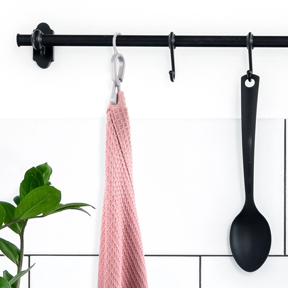 Tea Towel Clips with Hooks, Set of 8, Gray & White