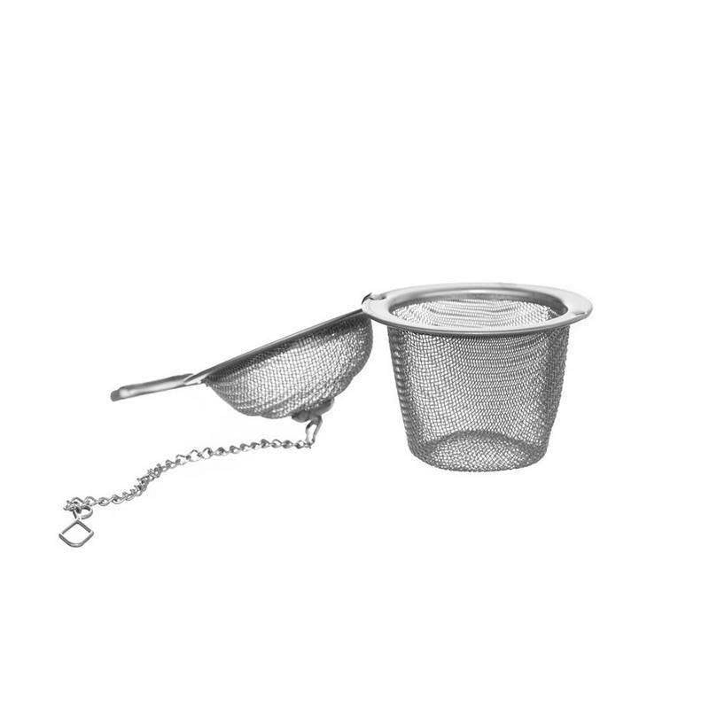 Tea and herbal filter in stainless steel with practical hook