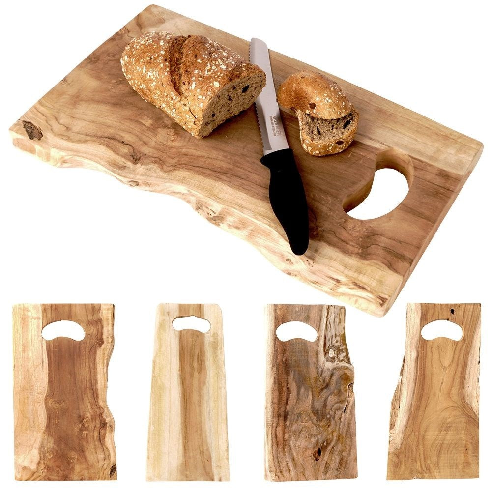 Teak wood cutting board with handle and antibacterial properties