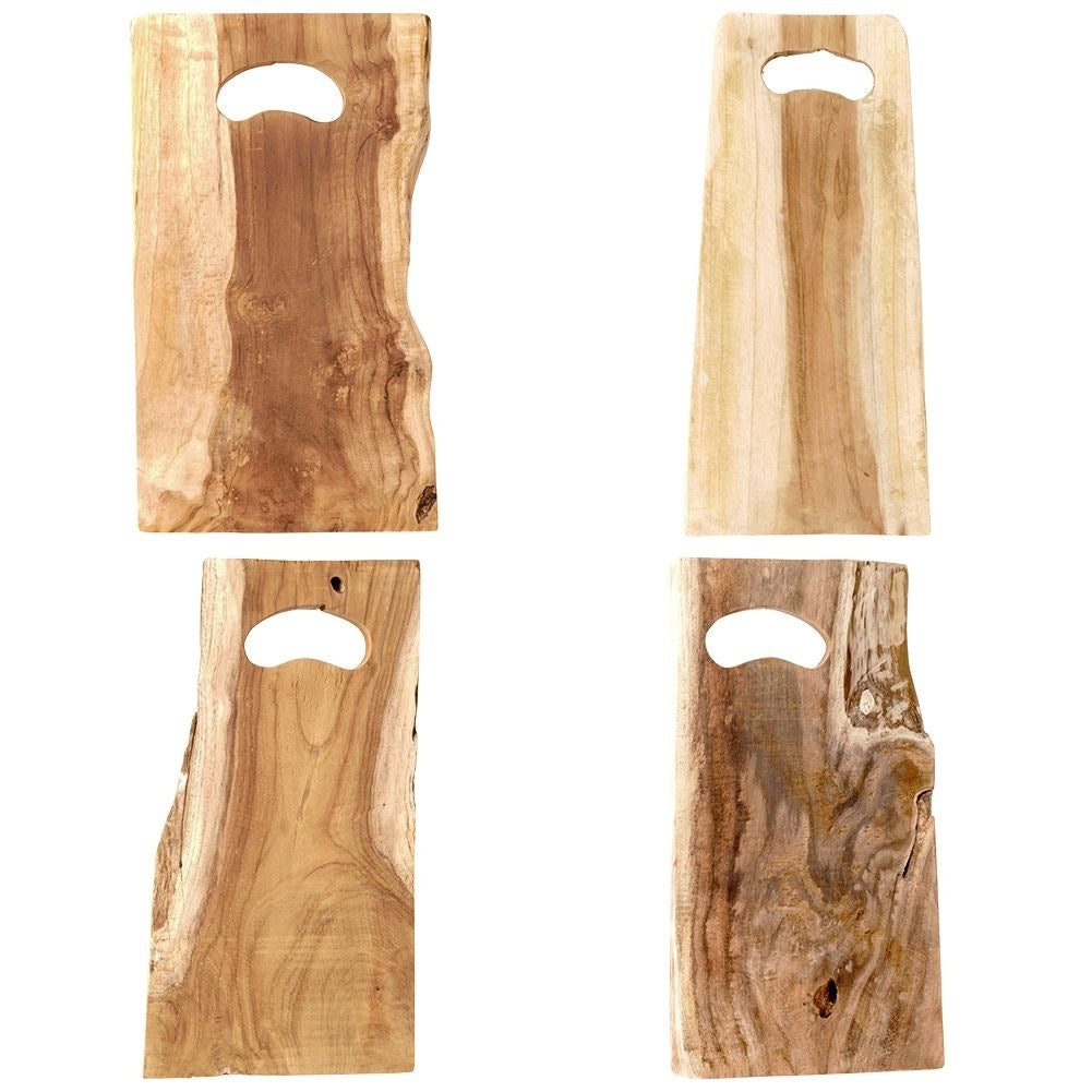 Teak wood cutting board with handle and antibacterial properties