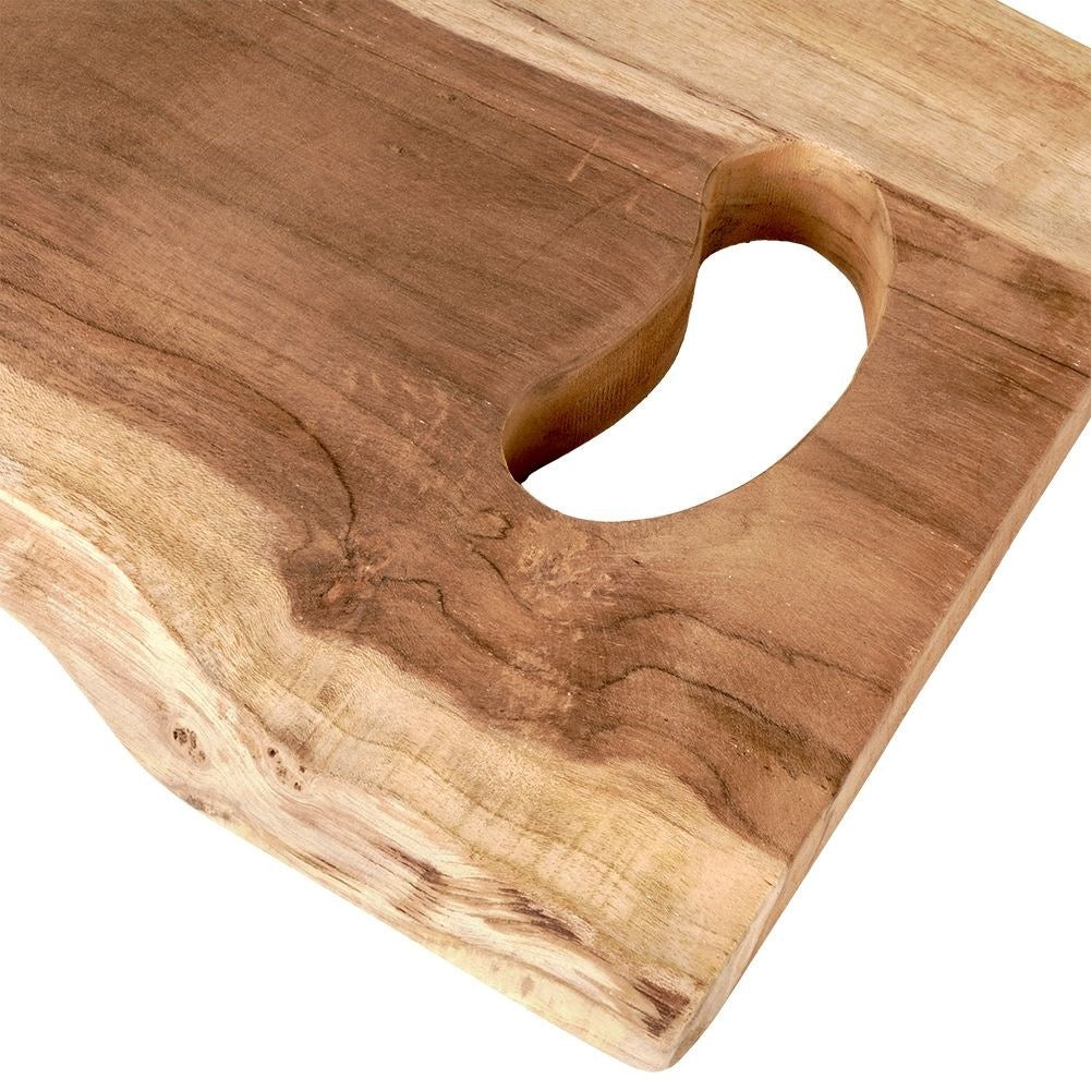 Teak wood cutting board with handle and antibacterial properties