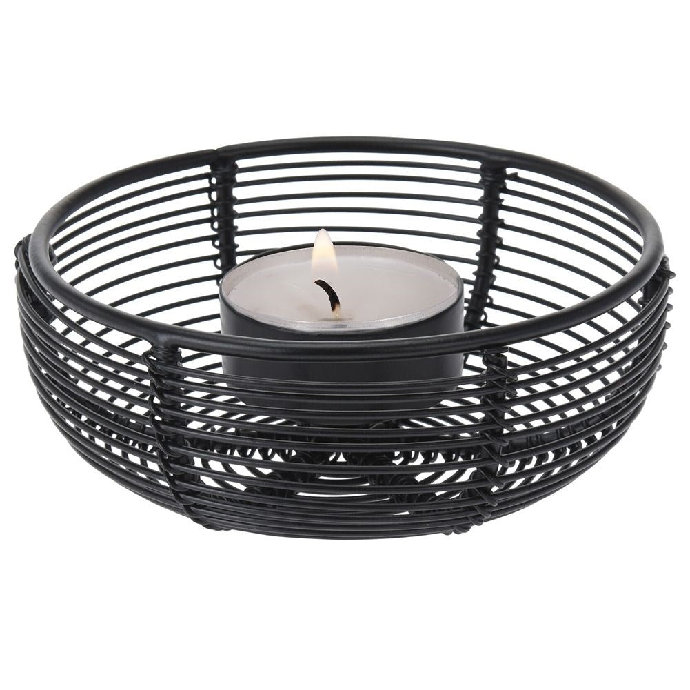 Tealight Candlestick in Black Metal and Loft style