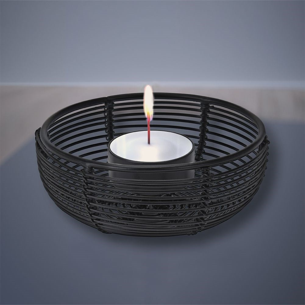 Tealight Candlestick in Black Metal and Loft style