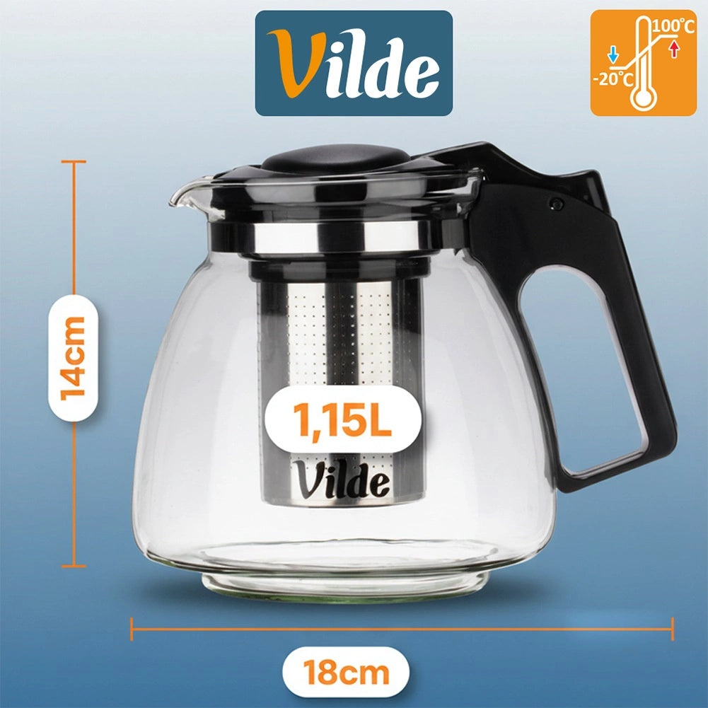 Teapot with Infuser, Borosilicate Glass, 1.15L