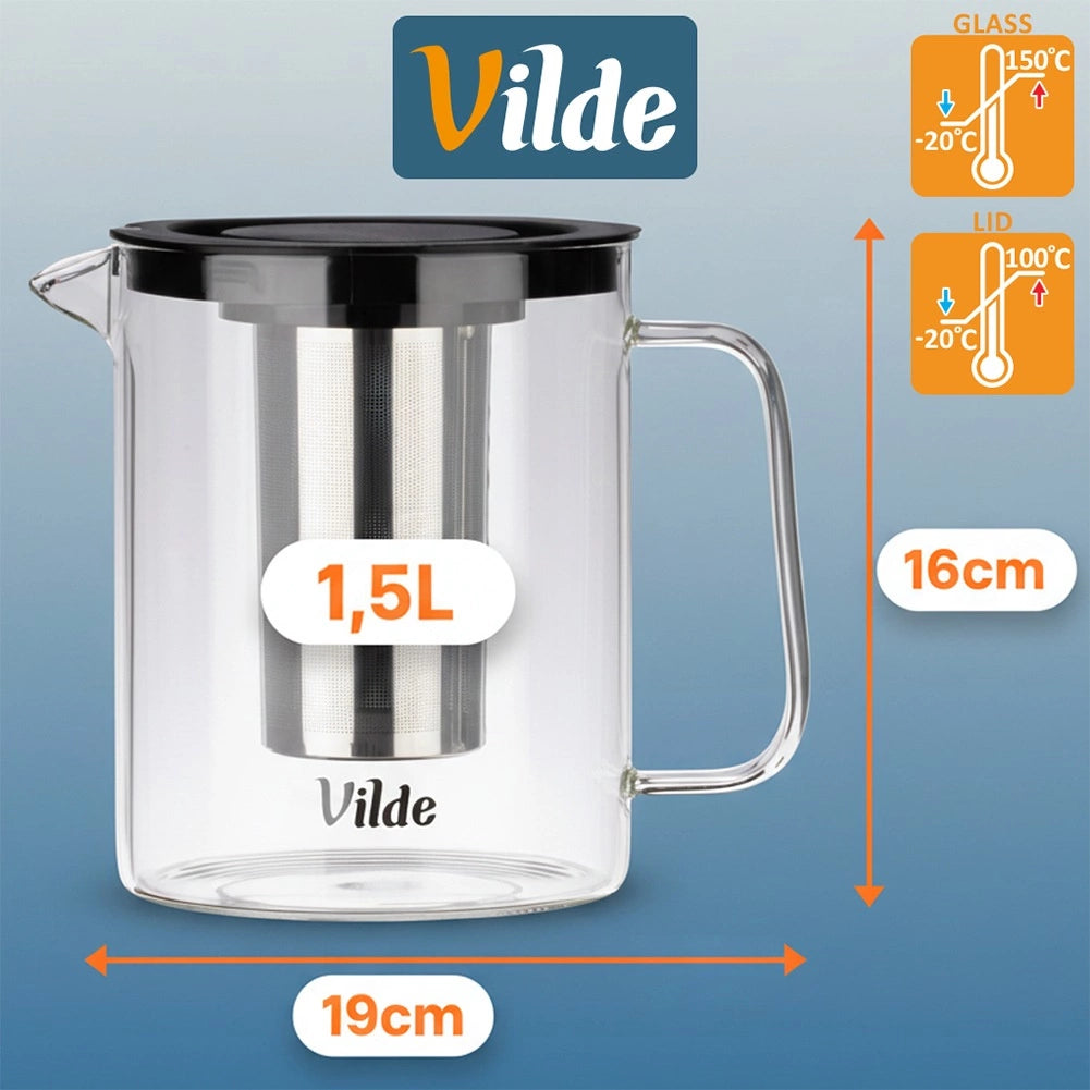 Teapot with Infuser, Borosilicate Glass, 1.5L