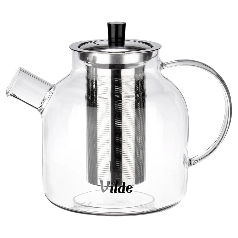 Teapot with Infuser, Glass, Heat-Resistant, 1.2L