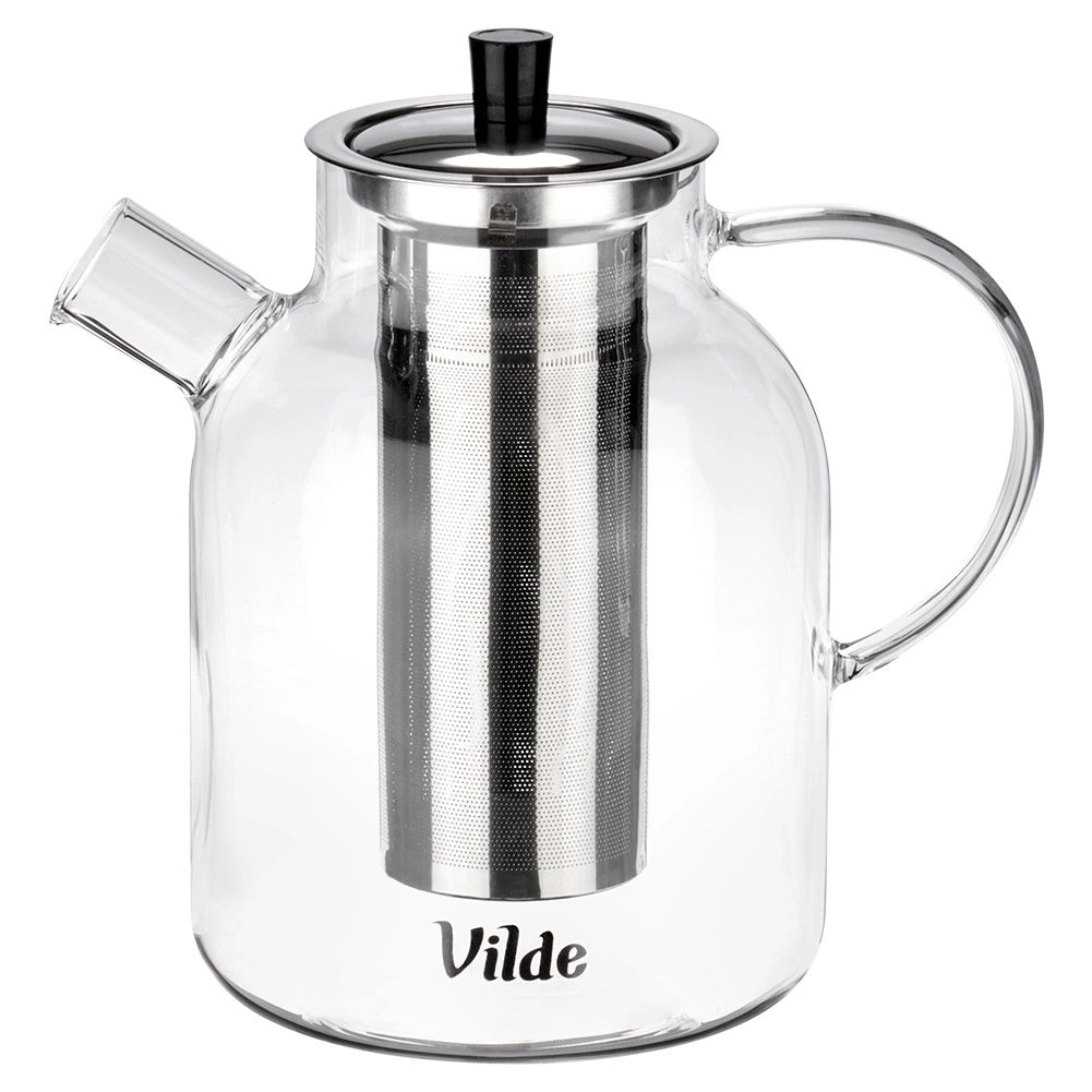 Teapot with Infuser, Glass, Heat-Resistant, 1.5L