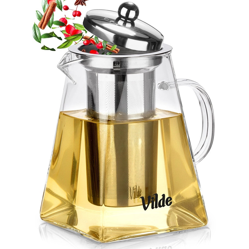 Teapot with Infuser, Heat-Resistant Glass, 920ml
