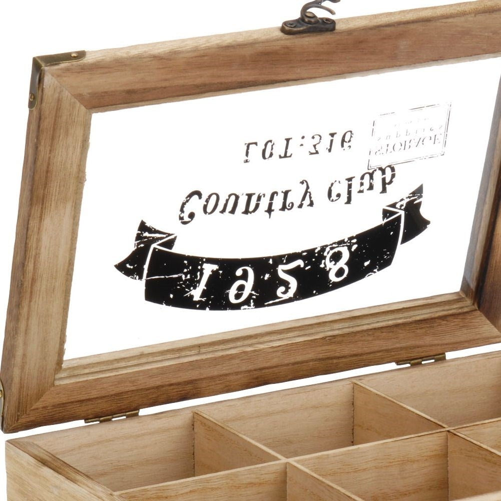 Teask Storage: Elegant 6 Compartments in Natural Wood