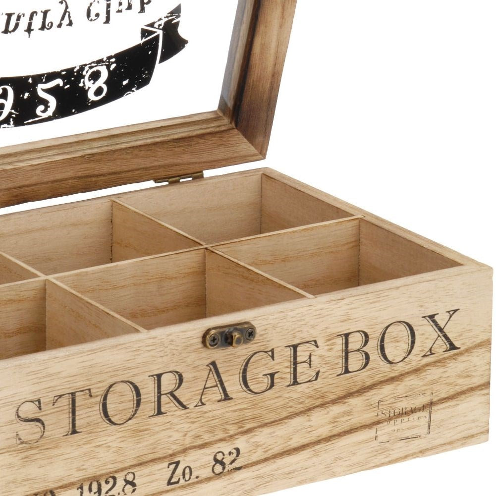 Teask Storage: Elegant 6 Compartments in Natural Wood