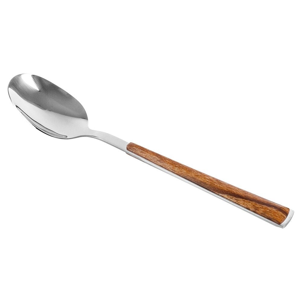Tea spoon in stainless steel with wood imitation, dishwasher safe