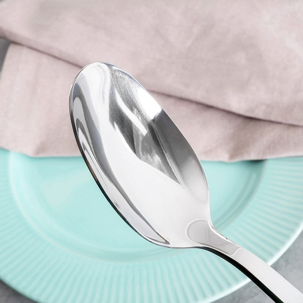 Tea spoon in stainless steel with wood imitation, dishwasher safe