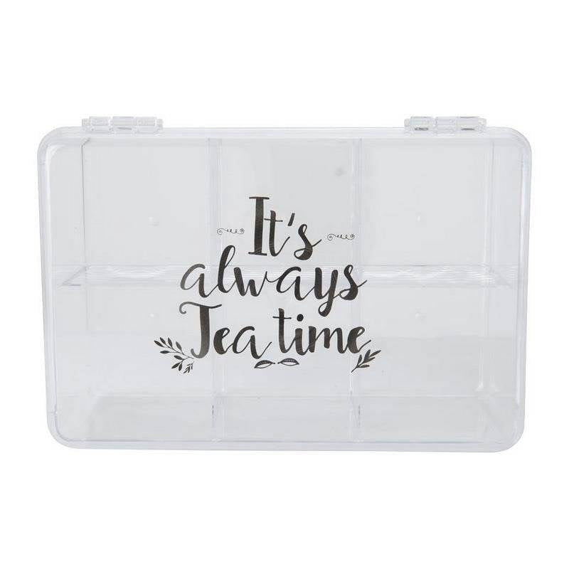 Tea storage box with 6 compartments - airtight and flavor preservation