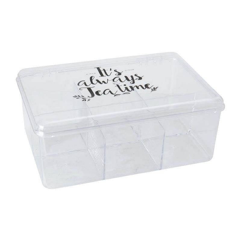 Tea storage box with 6 compartments - airtight and flavor preservation