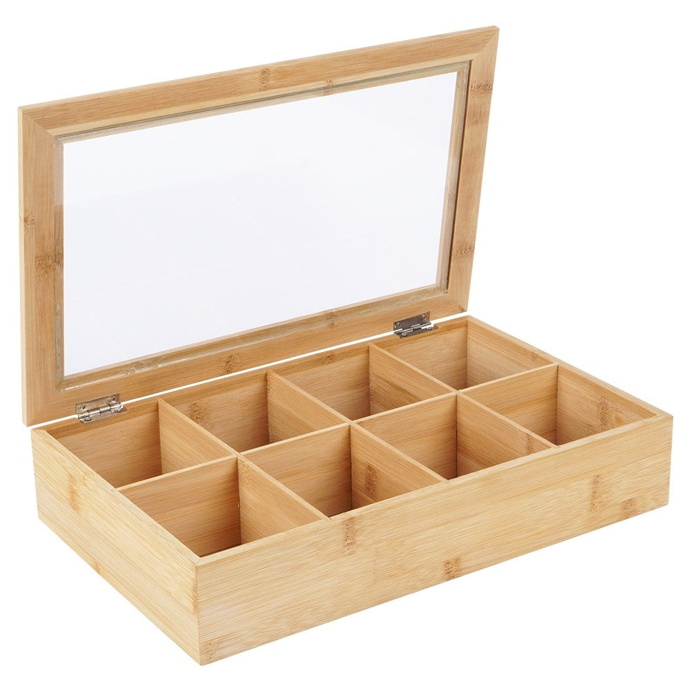Tea storage box with 8 compartments and lid