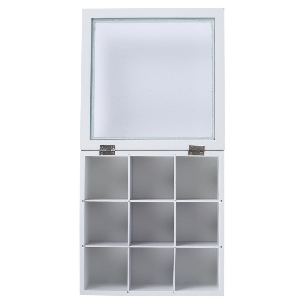 Tea storage box with 9 compartments and lid for aroma preservation