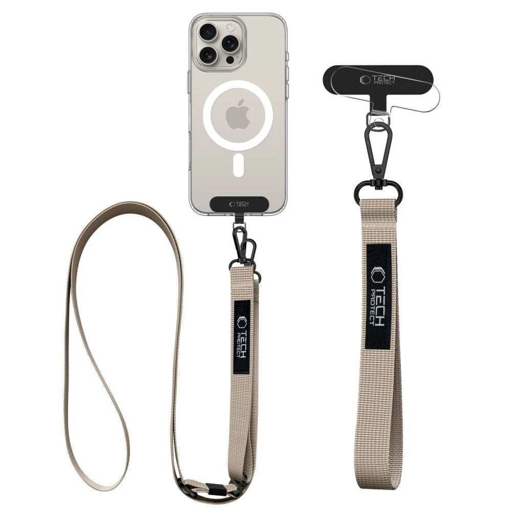 Tech-Protect C65 Mobilrem Set För Axelrem Och Handled – Beige