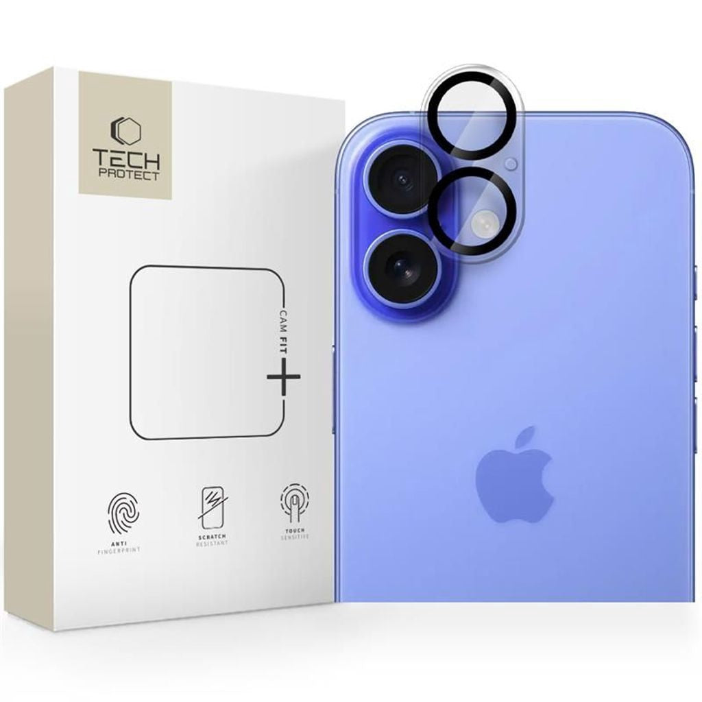 Tech-Protect Cam Fit+ Linsskydd För iPhone 16/16 Plus - Transparent
