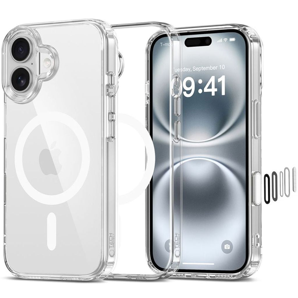 Tech-Protect Flexair Hybrid CC Magsafe-skal till iPhone 16 - Transparent