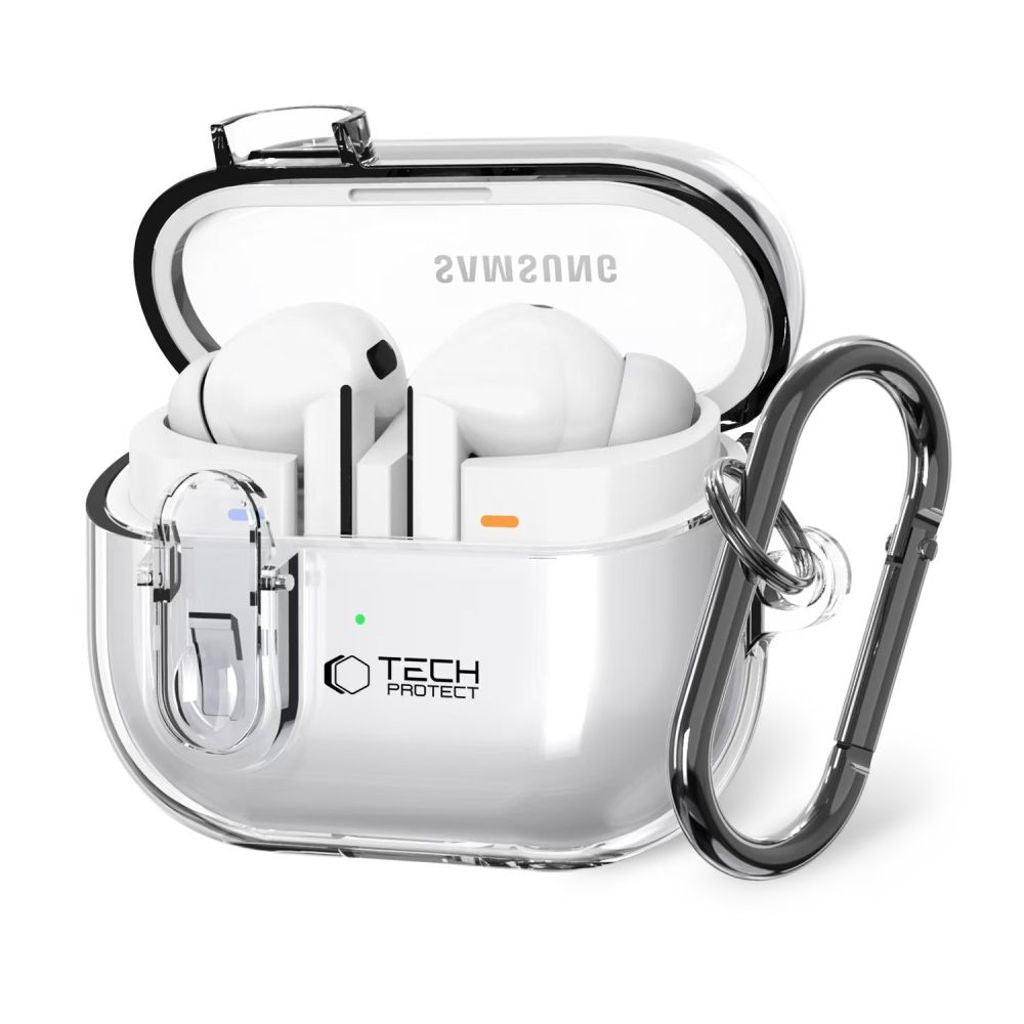 Tech-Protect Flexair med karbinhakefodral för Samsung Galaxy Buds 3/3 Pro - Transparent