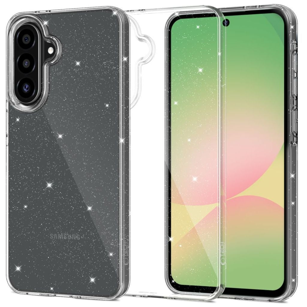 Tech-Protect Flexair-skal till Samsung Galaxy A56 5G - Transparent glitter