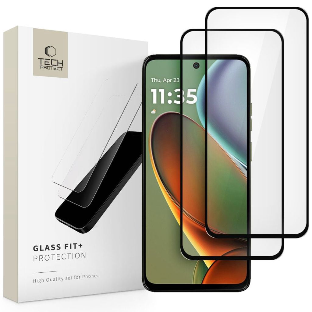Tech-Protect Glass Fit+ 2-pack skärmskydd för Motorola Moto G15 / G15 Power / G05 / E15