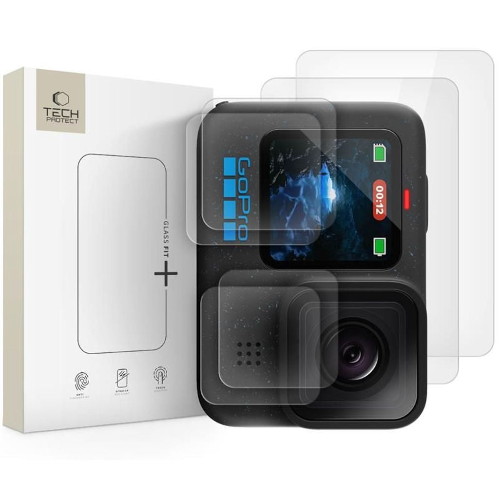 Tech-Protect Glass Fit+ Skärmskydd 2-pack för GoPro Hero 9/10/11/12 – Transparent