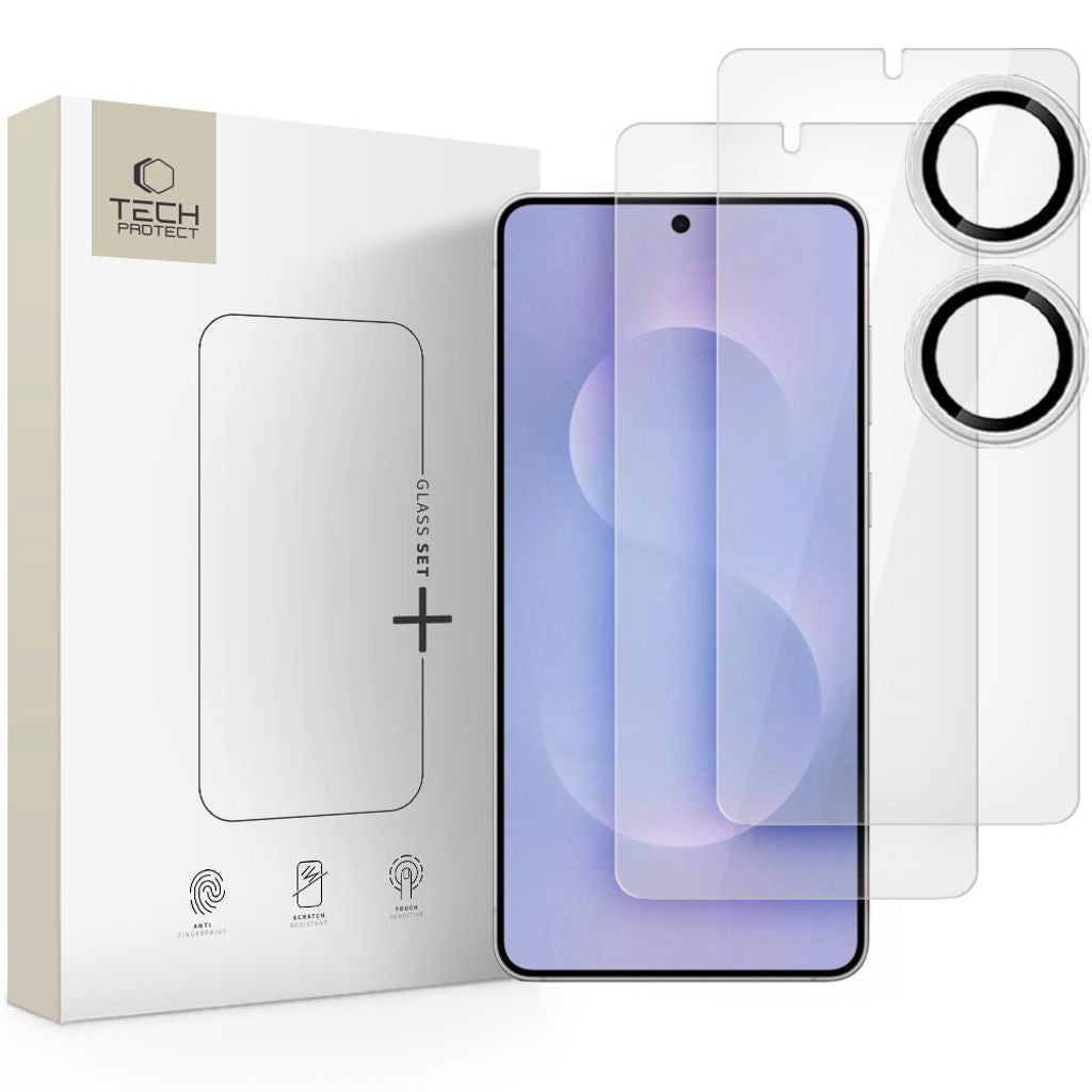 Tech-Protect Glasset+ 3-pack Skärm- och linsskydd för Samsung Galaxy S25 Edge