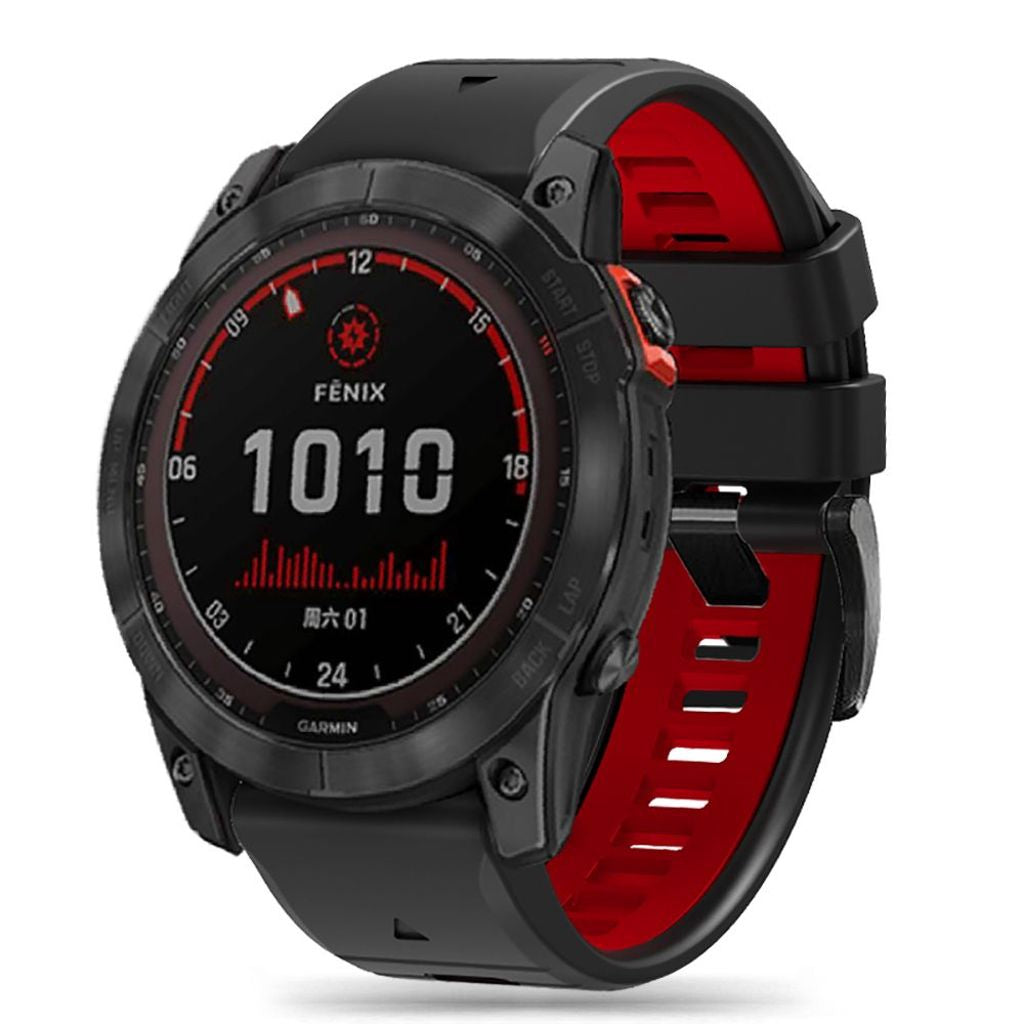 Tech-Protect Iconband Pro Klockarmband För Garmin Fenix 6X/7X Etc - Svart/Röd