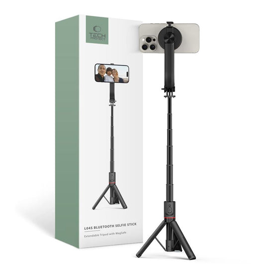 Tech-Protect L04S Bluetooth Selfiepinne med stativ – Svart