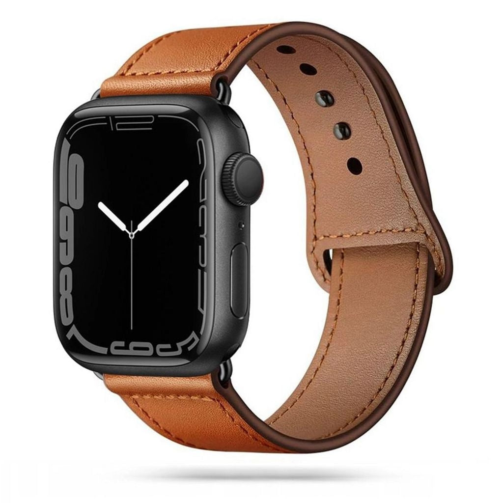 Tech-Protect LeatherFit Watch Strap for Apple Watch 4/5/6/7/8/9/SE/Ultra 1/2 - Brown