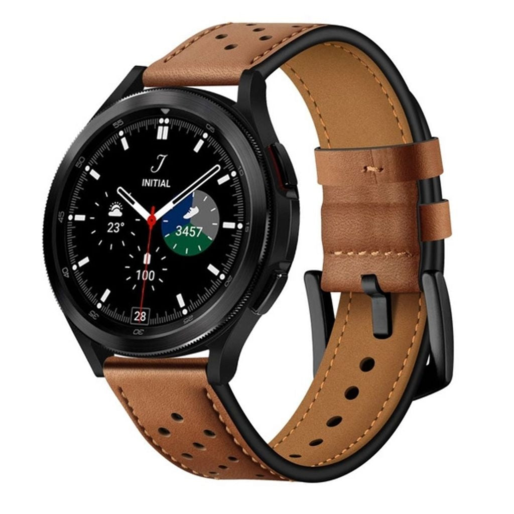 Tech-Protect Leather Watch Strap Samsung Galaxy Watch 4/5/5 Pro/6/7/FE - Brown