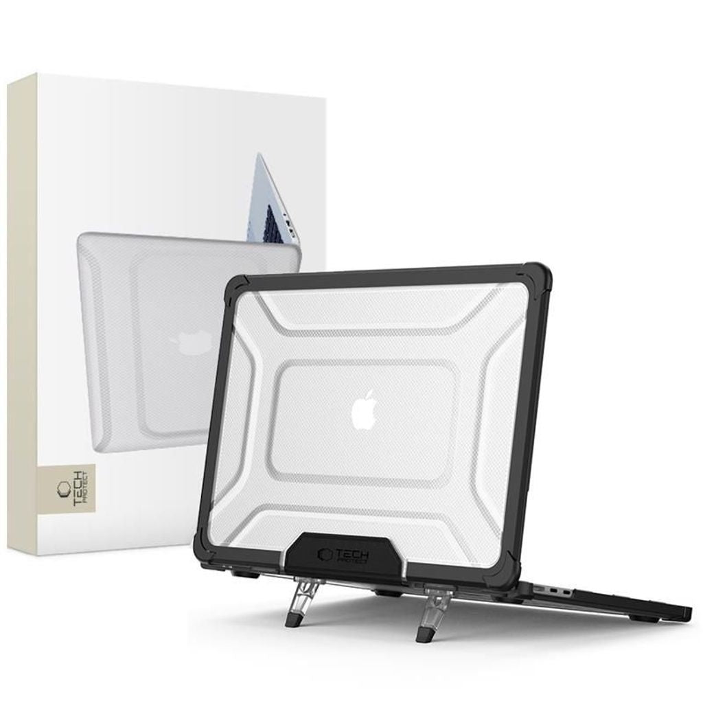 Tech-Protect Macbook Air 15-fodral med stativ – transparent och svart