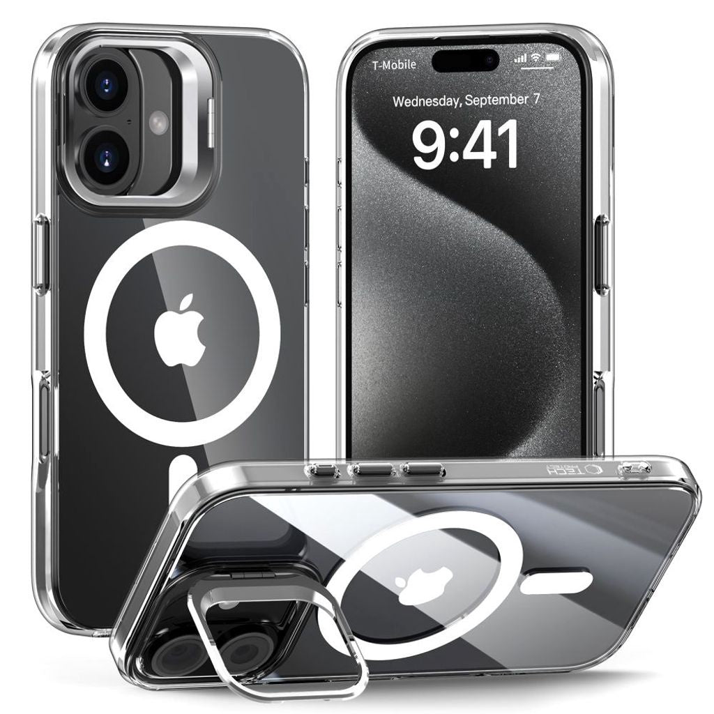 Tech-Protect Magstand Magsafe-skal för iPhone 16 - Transparent