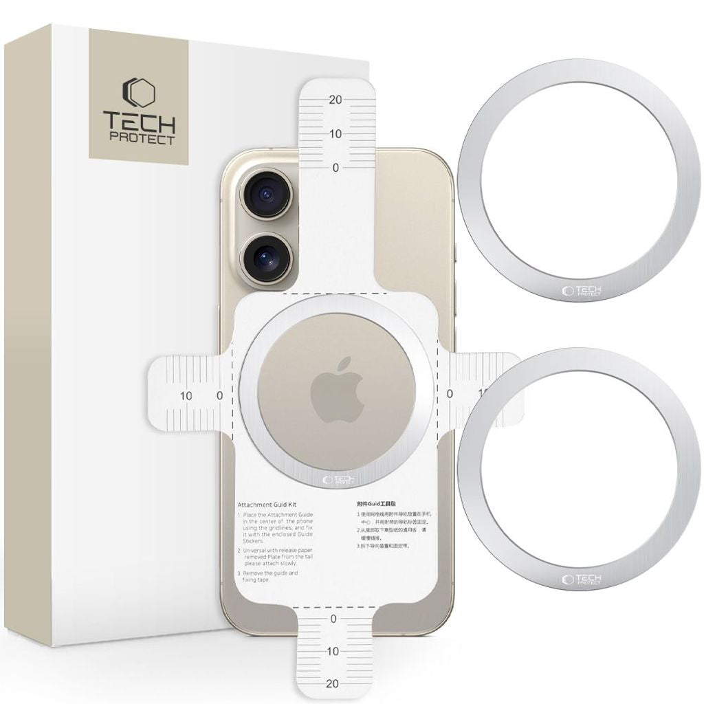 Tech-Protect Mmp-110 2-i-1 Magsafe-ring - Silver / Silver