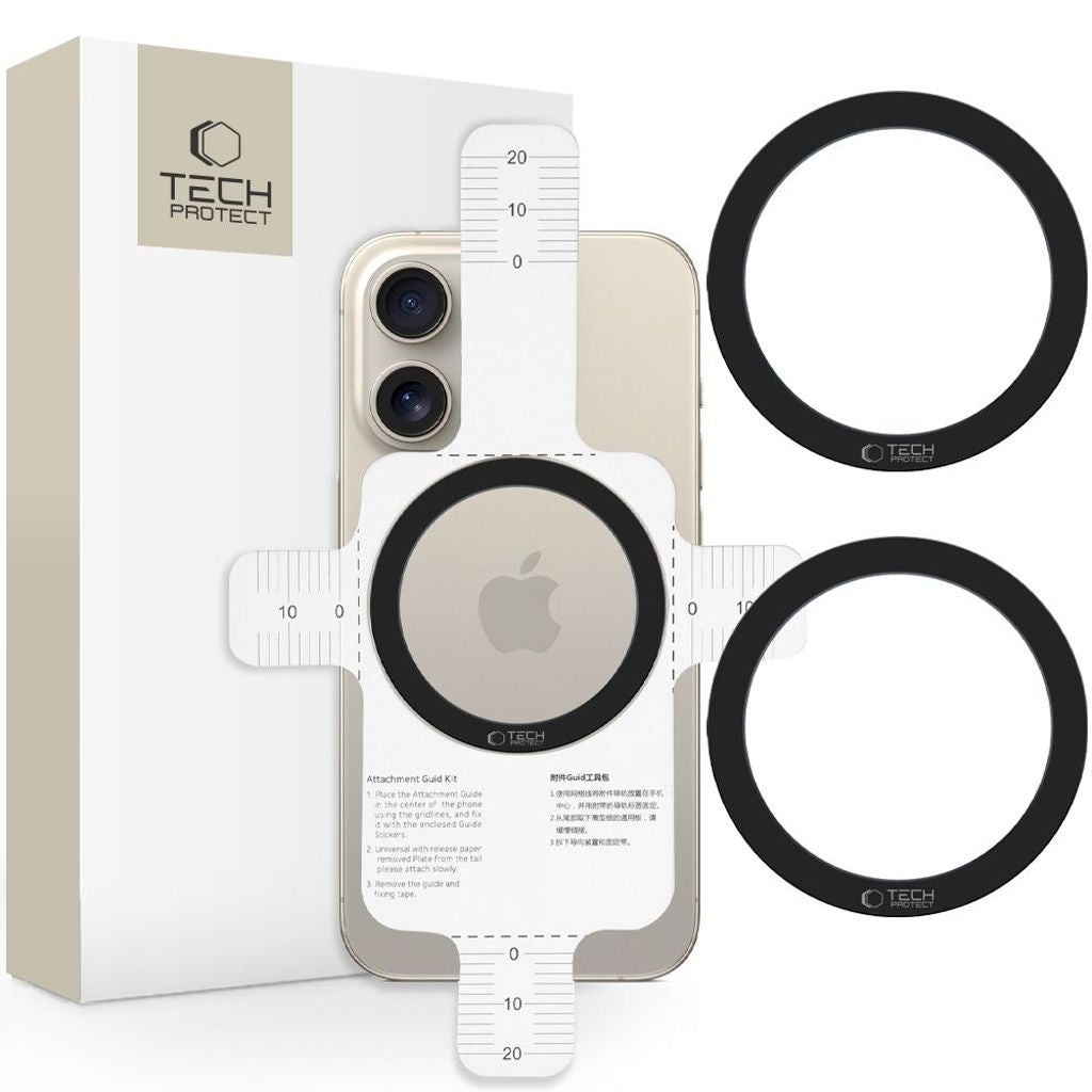 Tech-Protect Mmp-110 2-i-1 Magsafe-ring - Svart / Svart