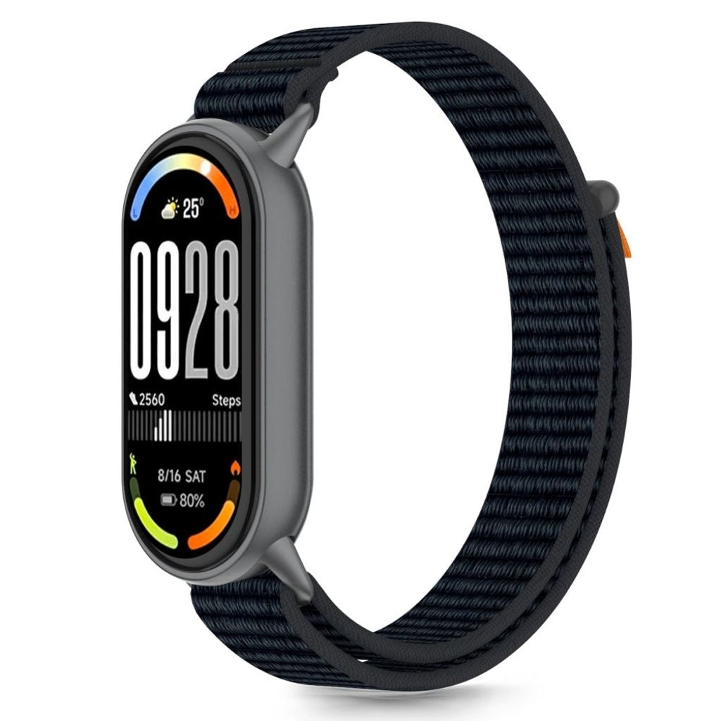 Tech-Protect Nylon Pro Klockarmband Xiaomi Smartband 8/9/10/NFC - Svart/Orange