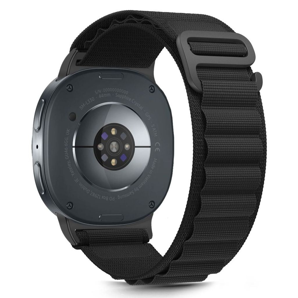 Tech-Protect Nylon Randig Klockarmband Samsung Galaxy Watch 40/44/46 Mm - Svart