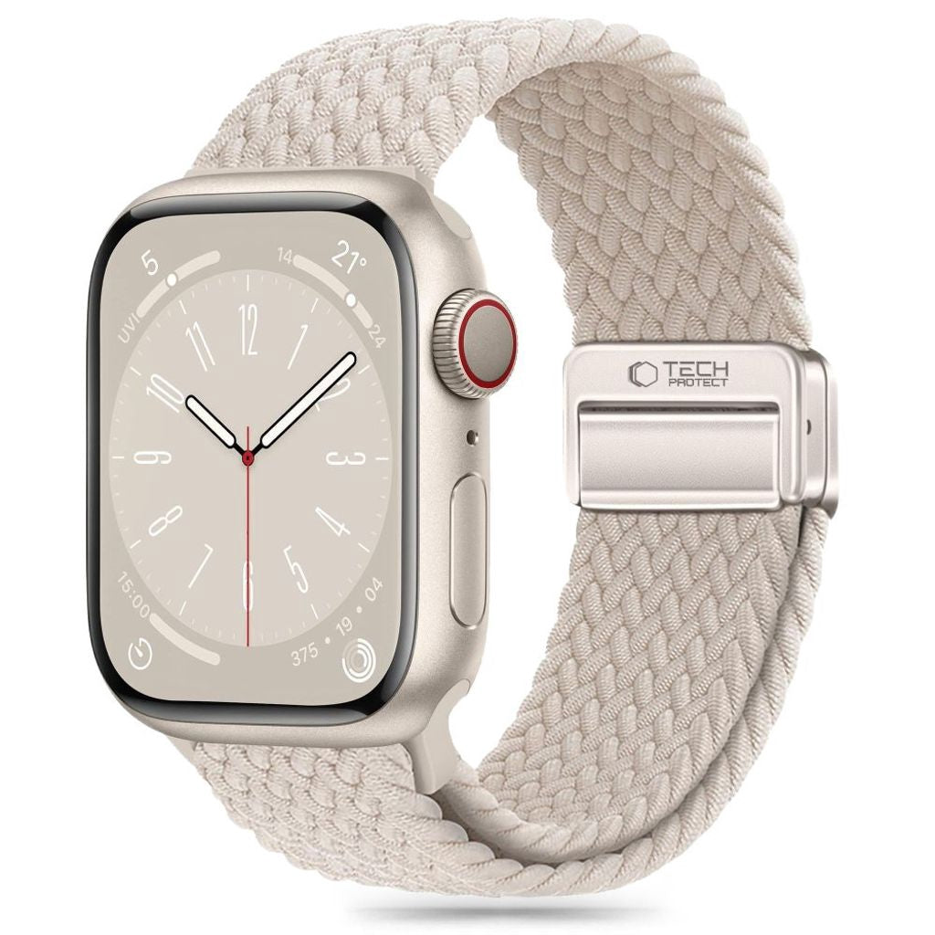Tech-Protect Nylonmag Klockarmband För Apple Watch 42/44/45/49 Mm - Beige