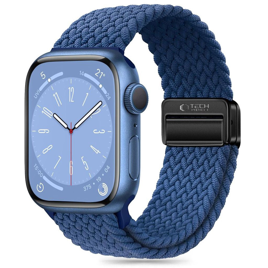 Tech-Protect Nylonmag Klockarmband För Apple Watch 42/44/45/49 Mm - Blå