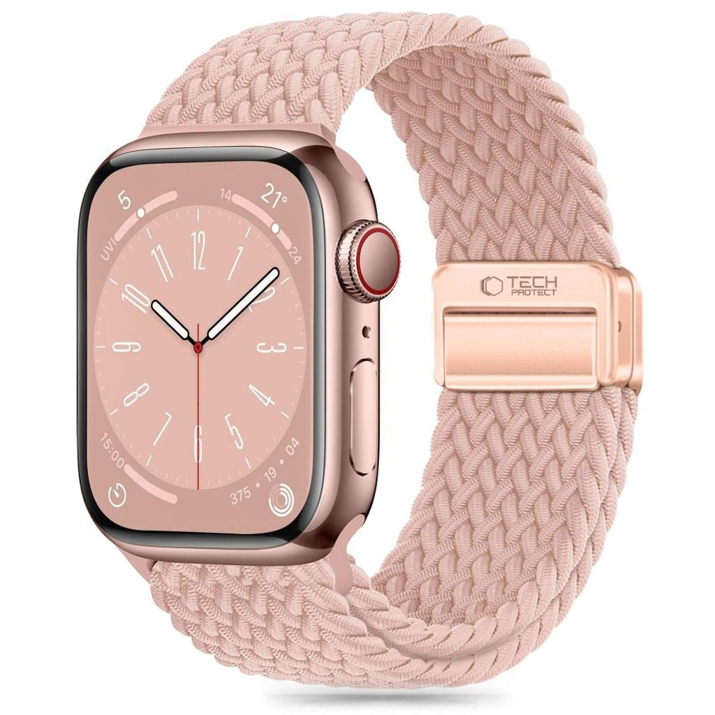 Tech-Protect Nylonmag Klockarmband För Apple Watch 42/44/45/49 Mm - Rosa