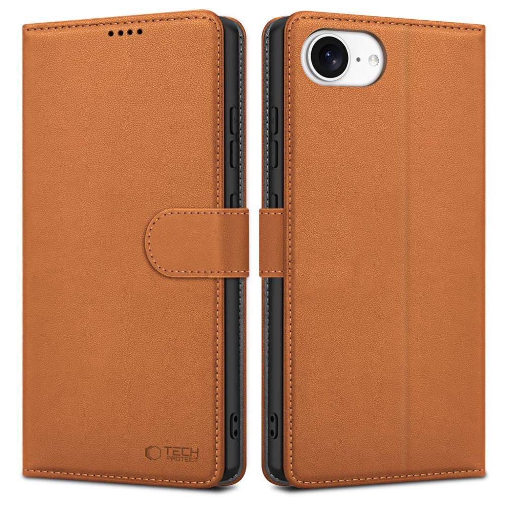 Tech-Protect Plånboksfodral För iPhone 16E - Brun